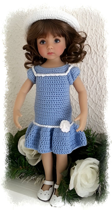 Маленькое голубое платье для Little Darling 35 см